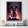 Disney Алмазная мозаика Микки Маус Мрачное Приключение Стиль Иллюстрация Настенное Украшение Полная Алмазная Вышивка Крестиком Сделай Сам Подарок Украшение Дома