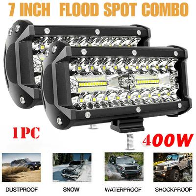 Три ряда 7-дюймовых 400-ваттных рабочих фар, точечные светильники, фары для крыши внедорожника спереди