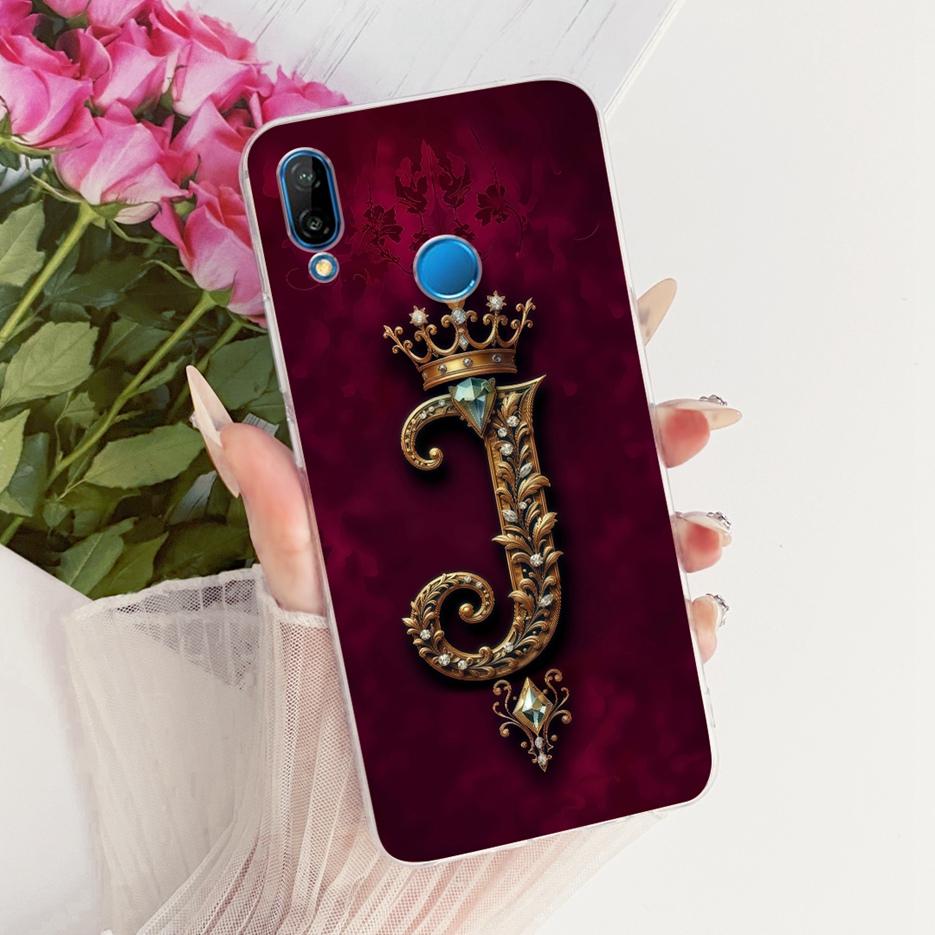 For Huawei P20 Lite Case ANE-LX1 ANE-LX2 ANE-LX3 Luxury Crown Letters Cover Soft Slim Phone Case For Huawei Nova 3E P20Lite Bags
