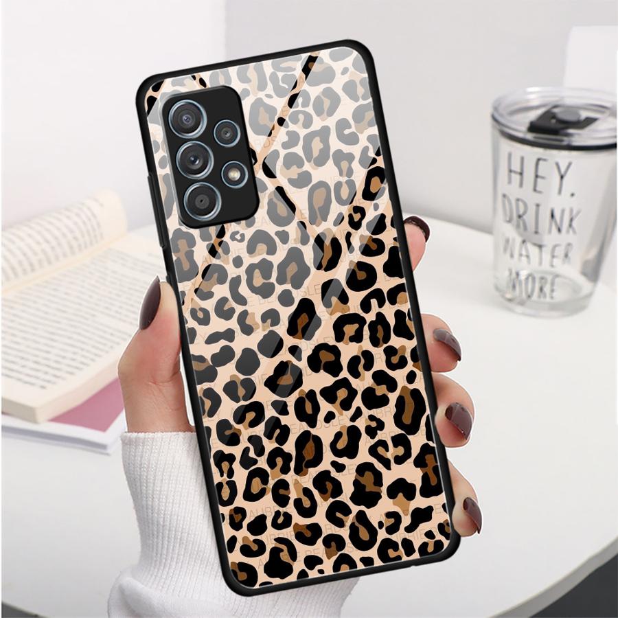 Чехол-накладка с леопардовым принтом для Samsung Galaxy A14 A30 A56 A35 A25 A15 A50 A21 A06 A13 A20 A16 A02 A73 A34 A36 A71 A51 A52