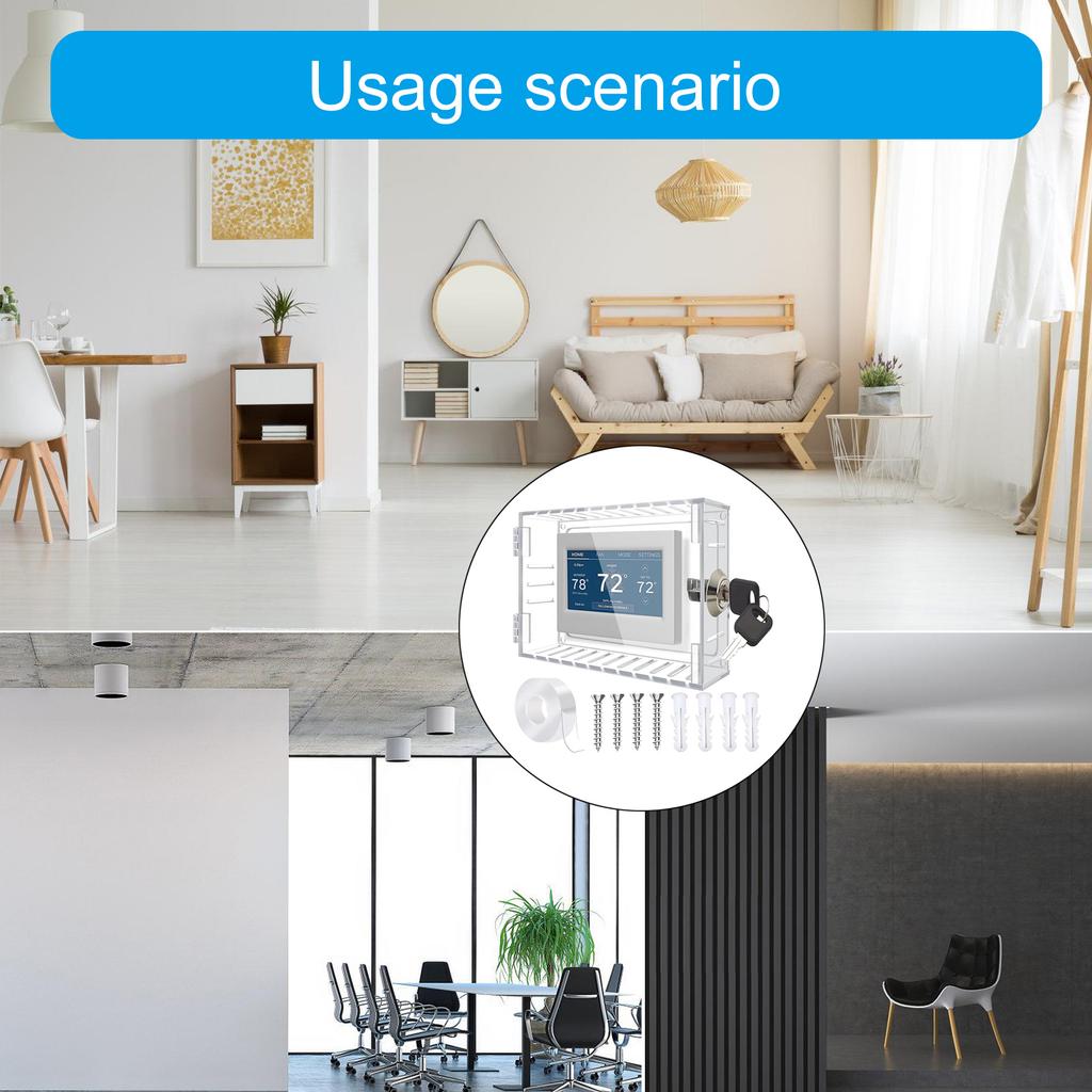 Универсальный термостат-бокс с ключом, настенный, прозрачная крышка термостата с замком, защита термостата, защитная крышка