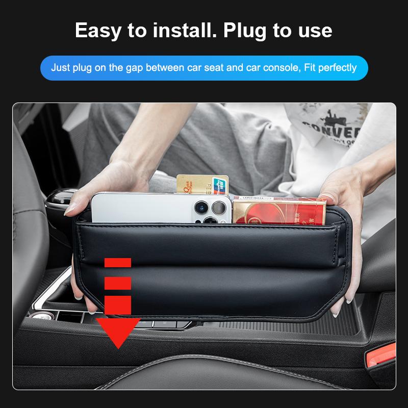 Универсальный органайзер для автомобильного сиденья из искусственной кожи, автоконсоль, боковой карман, щелевая коробка для хранения сиденья, аксессуары для интерьера