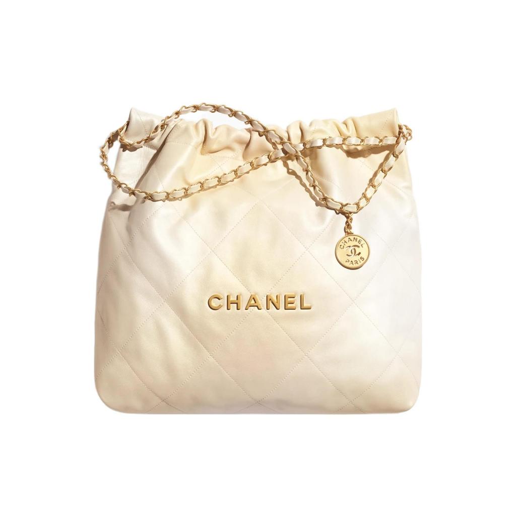 CHANEL 22Bag Calfskin Bucket Bags Crossbody Bag, Shoulder Bag Medium Women's Pearl & Pearl White Gradient AS3261-B10686-NN491