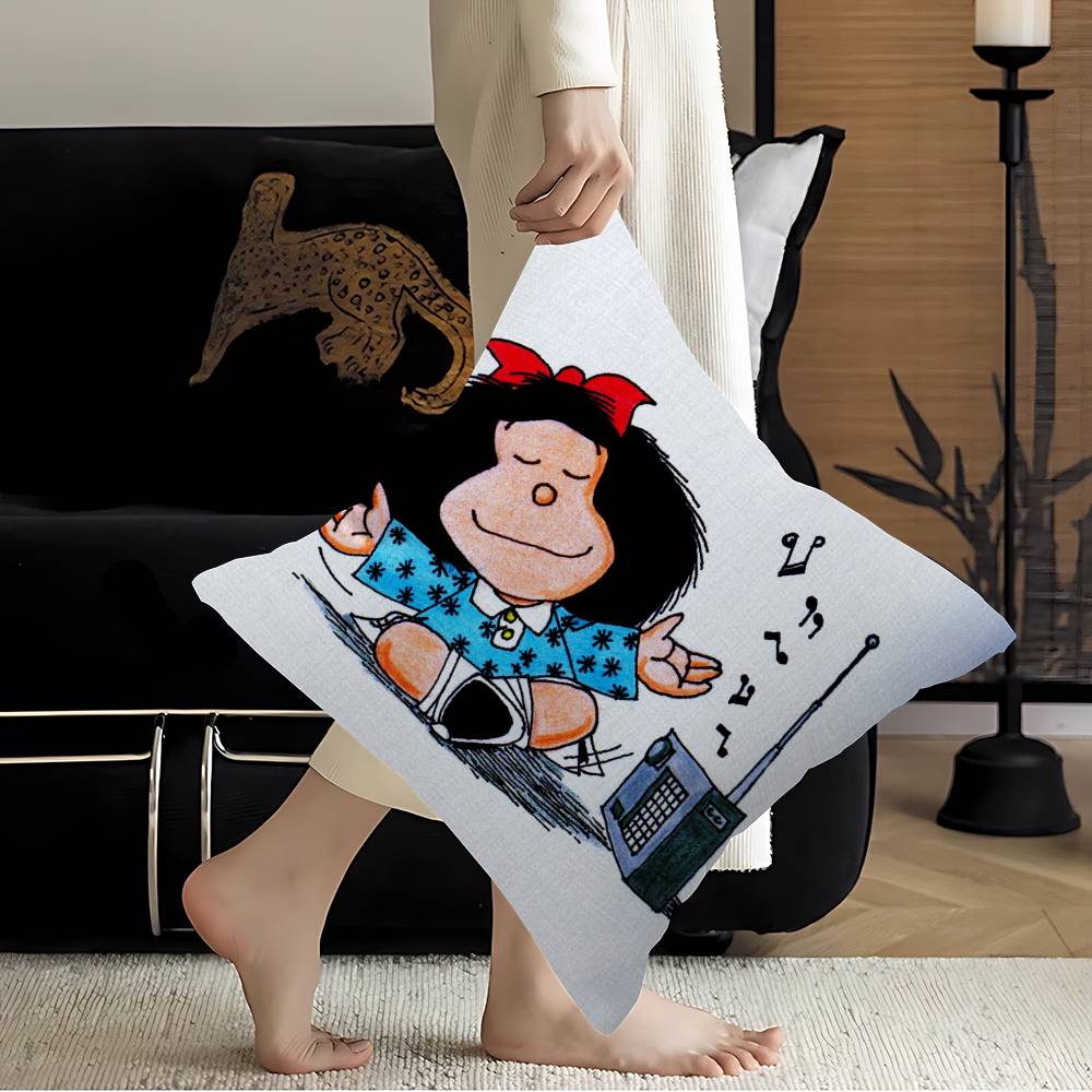 Cartoon MMafalda Pillow Cushion Cover Pillowcase Living Room Sofa Home Decor Customized
