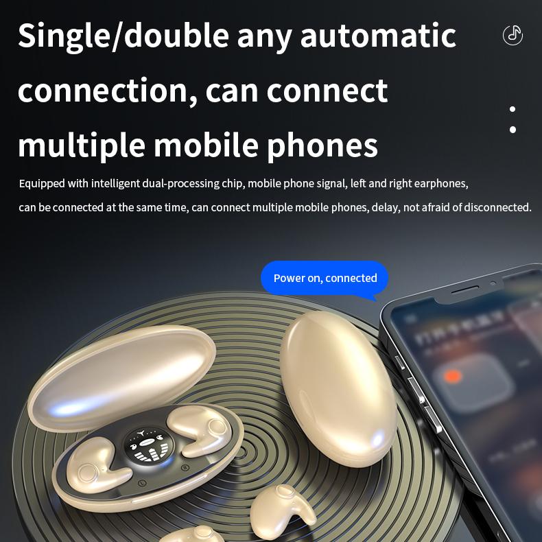 Невидимые наушники для сна, беспроводные Bluetooth 5,3 наушники TWS, спортивные наушники с шумоподавлением, водонепроницаемые мини-гарнитуры