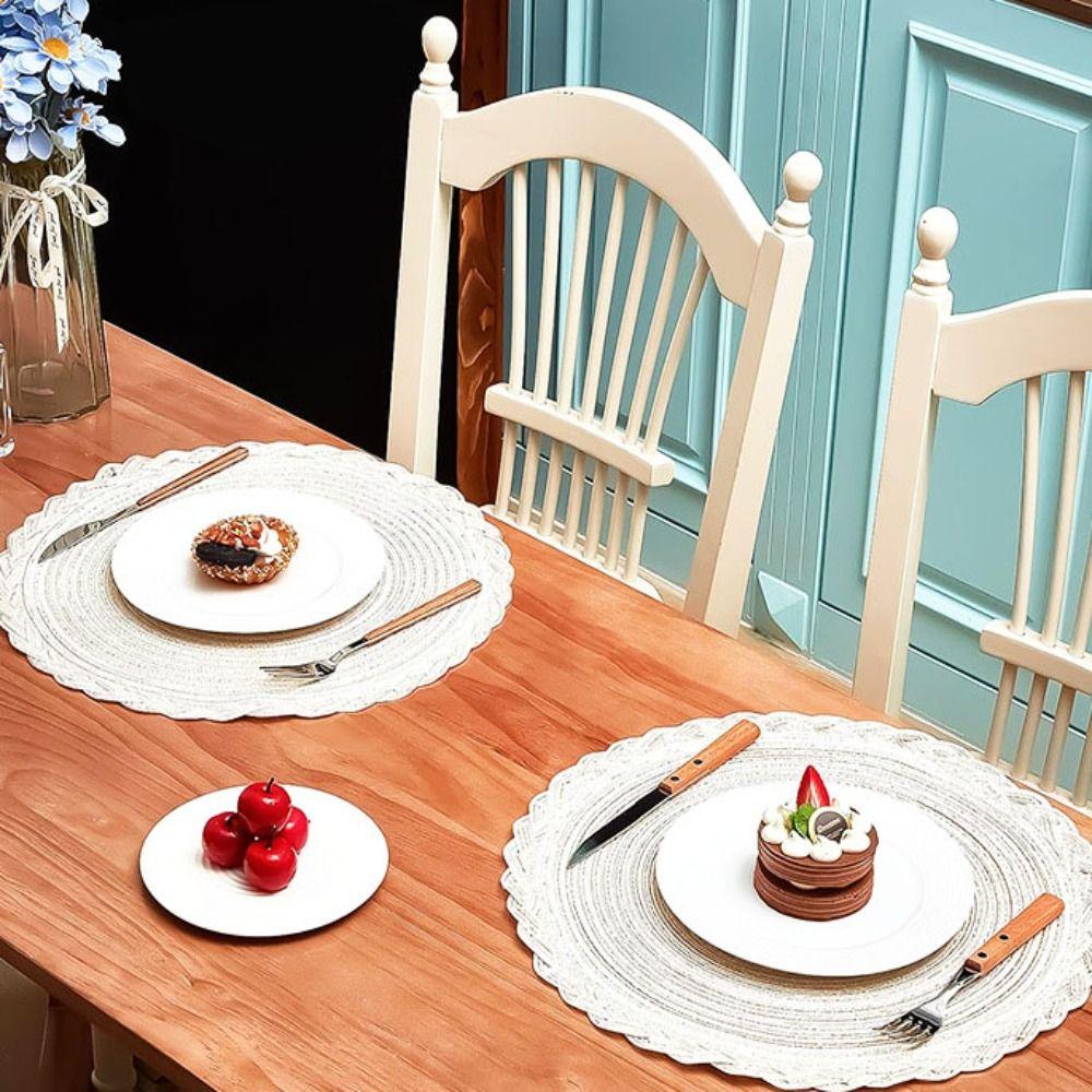 18/30/38см Плетеные подставки под тарелки Нескользящий теплоизоляционный коврик Подставки для стола Плетеные подставки под тарелки Рождество