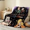 1PC Demon Slayer Patterned Flannel Blanket Suitable For All Seasons For Home Decor Warmth And Comfort Gifts Holiday Present