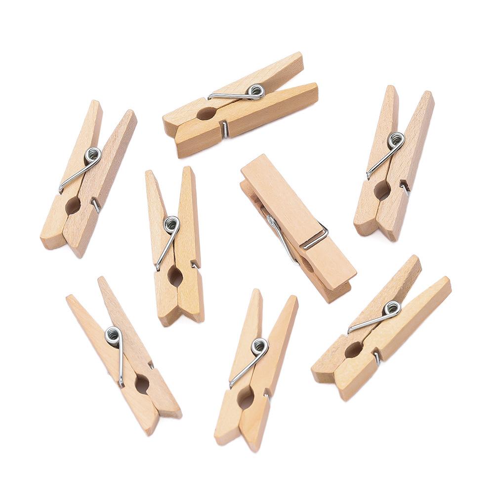 50Pcs Wooden Duck Bill Clip, Wooden Clip Photo Clip Clip Rope Display Clip DIY Decorative Wooden Fixed Color Clip