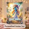 Custom Personalized Tapestry,Smurfs Print Custom Name Text Wall Art Hanging for Bedroom