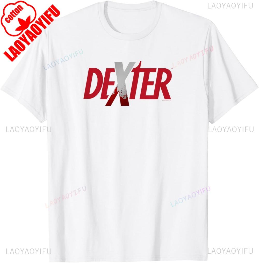 Мужская футболка Dexter с принтом-брызгами, короткий рукав, повседневная, модная, свободная, Харадзюку, комфортная, дышащая, хлопковая