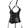 Женский эротический корсет из искусственной кожи с металлической фурнитурой
