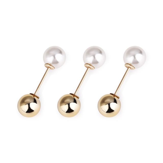 3Pcs/Set Double Pearl Brooch Pins Anti-fade Exquisite Elegant Brooches for Women Sweater Cardigan Clip Coat Summer Dress Jewelry