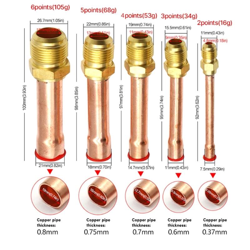 Набор из 4 шт. 1/4" 3/8" 1/2" 3/4" Резьбовой фитинг-переходник для медной трубки и латунной трубы Замена