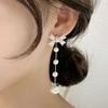 Oil Drop Bow Pearl Stud Earrings Fashion Design Earrings Temperament Personality Trendy Earrings