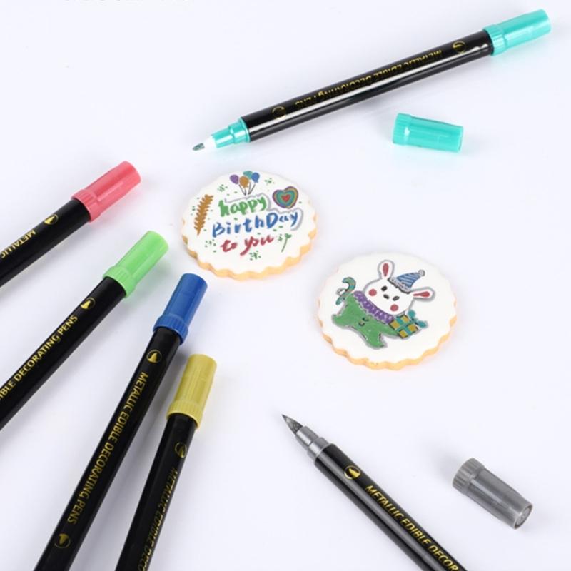 Пищевые маркеры Color Double Sided Edible Food Coloring Marker с тонким и толстым наконечником, пищевой маркер для DIY