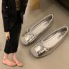 Silver Ballet Soft-soled Single Shoes for Women's 2025 Spring New French Evening Breeze Gentle Flat-bottomed Light-mouth Beanie Ladyshoes