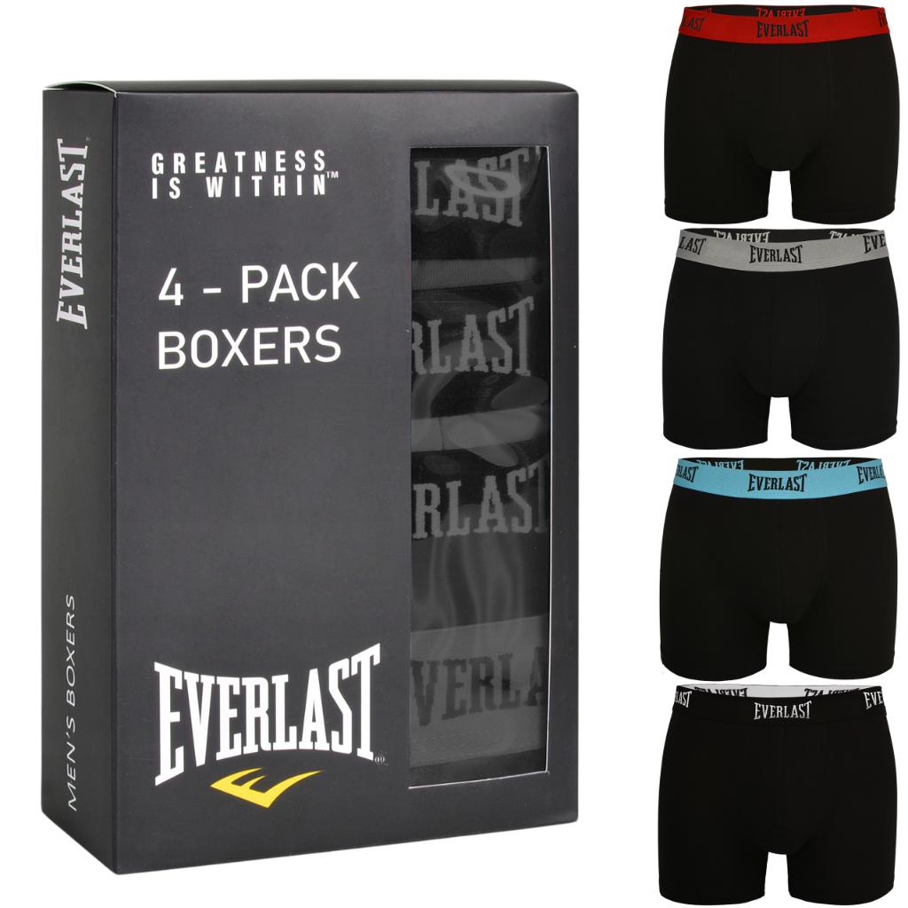 EVERLAST Мужские боксеры Хлопок Логотип Черный Набор 4 штуки
