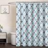 Fabric Shower Curtain Geometric Quatrefoil Patterned Modern Poly-Cotton Farmhouse Bath Shower Curtain Machine Washable