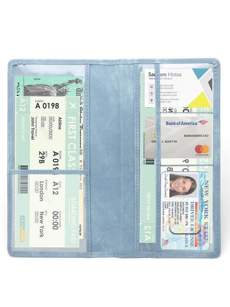 American Driver's License Holder - Linen & Denim Texture Multifunctional Car Insurance Document Folder