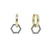 Promotion Trendy Cz Heart Star Hexagon Triangle Colorful Zircon Pendant Women Jewelry Small Hoop Earring