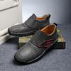 2024 Men Leather Casual Walking Shoes New Arrival Mens Comfortable Loafers Mens All-match Slip On Shoes Monk Strap Flats