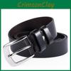 Высококачественный мужской ремень из натуральной кожи, стальная пряжка-пина, лицевой слой коровьей кожи