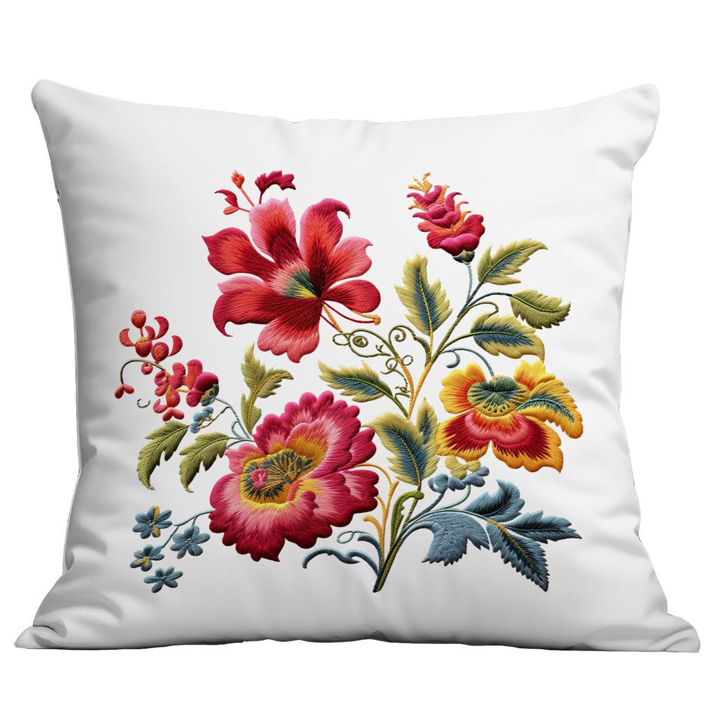Весенняя и Летняя Наволочка с Имитацией Вышивки Цветы Домашняя Диванная Гостиная Наволочка Новый Стиль Наволочка