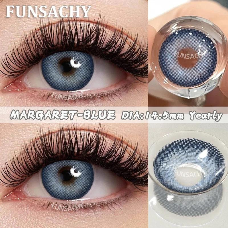 FUNSACHY 1 пара цветных контактных линз синие зеленые серые натуральные линзы для глаз красота зрачка линзы для ношения 1 год женская косметика