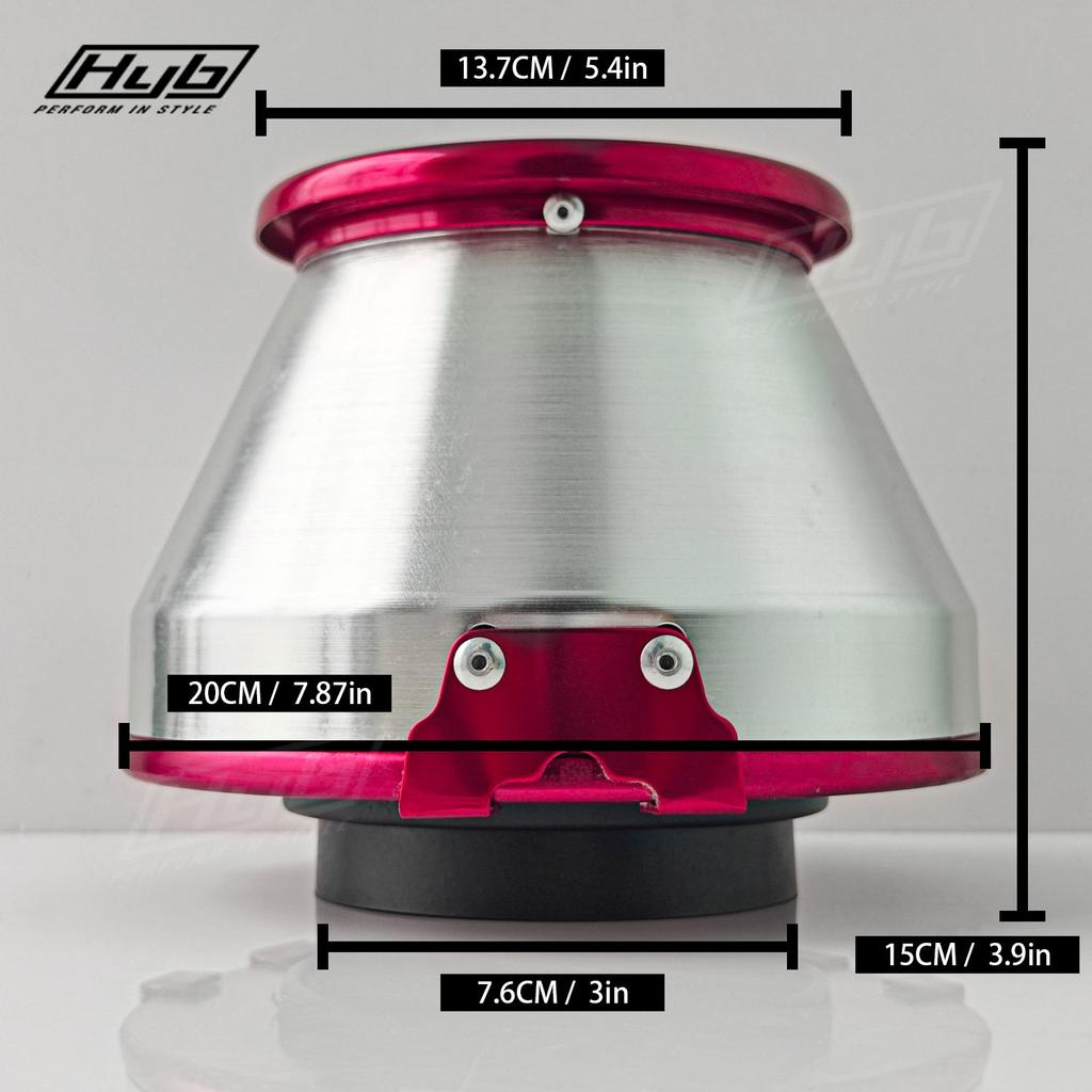 3INCH Air Filter Cold Intake Universal Kit Cone Sport Racing Filter Performance Engine 76mm Aluminum Cover High Flow