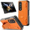 Жесткий противоударный чехол из поликарбоната для Samsung Galaxy Z Fold 3 4 5 6 Чехол с текстурой багажника с держателем для S Pen Мягкая защитная пленка для экрана Подставка