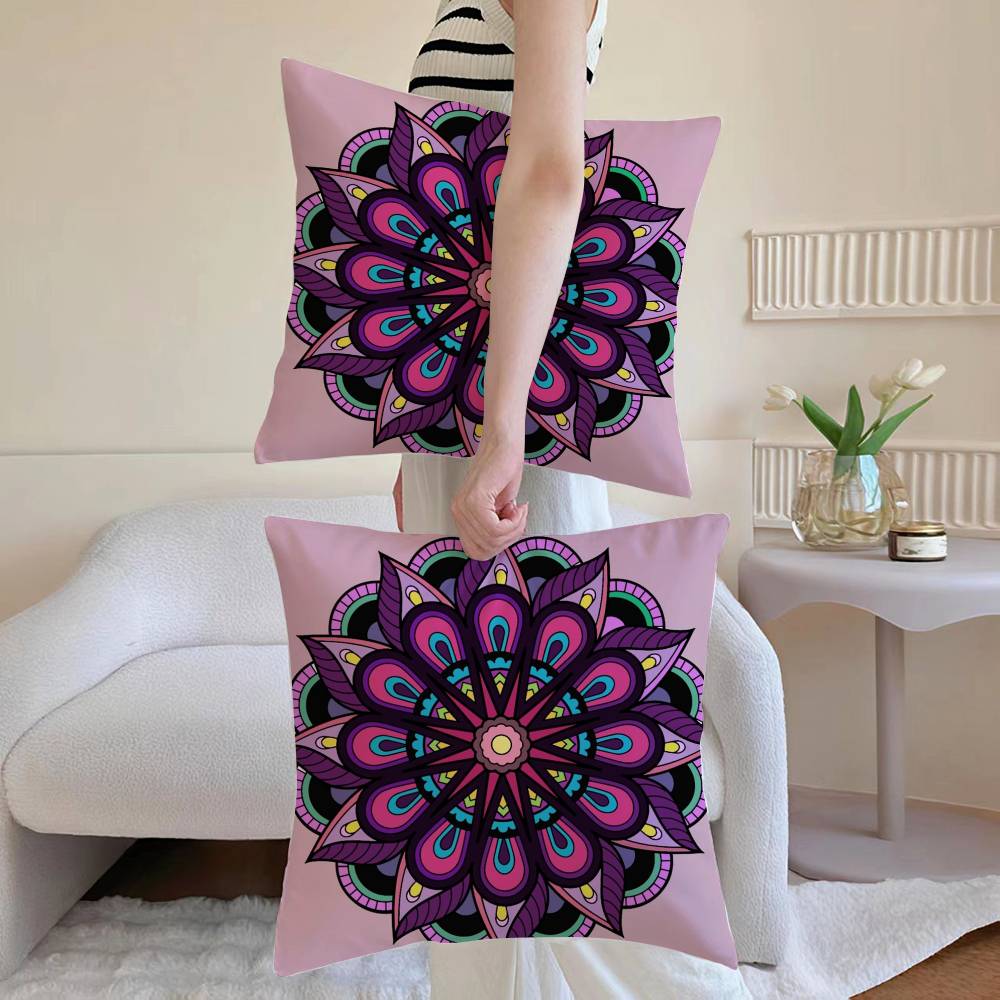Декоративная наволочка в стиле мандала для дивана и гостиной, декоративные наволочки для подушек, пыле- и клещезащитные, невидимая молния