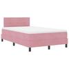 LED Box Spring Bed with LED Light Strips Pink 120 x 200 cm Velvet