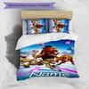 3pcs Custom Name Cartoon Ice Age Dawn of the Dinosaurs Bedding Set Duvet Cover Closure Includes 1 Duvet Cover & 2 Pillowcases for All Seasons Bedroom 