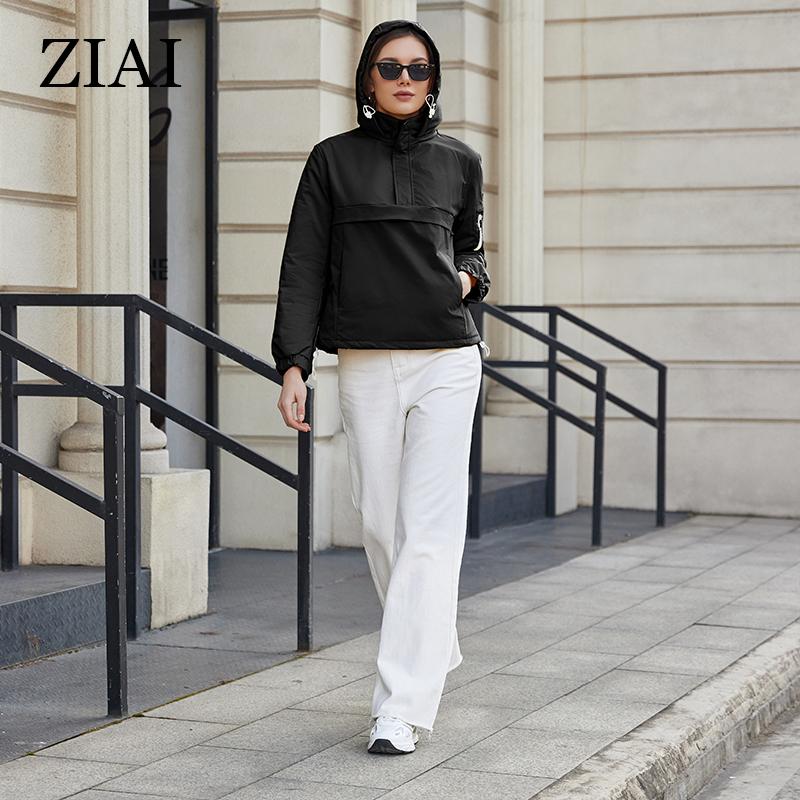 ZIAI 2023, весенняя женская куртка, короткий плащ, простой пуловер, женское пальто, простые повседневные качественные ветровки, куртки ZS-30011