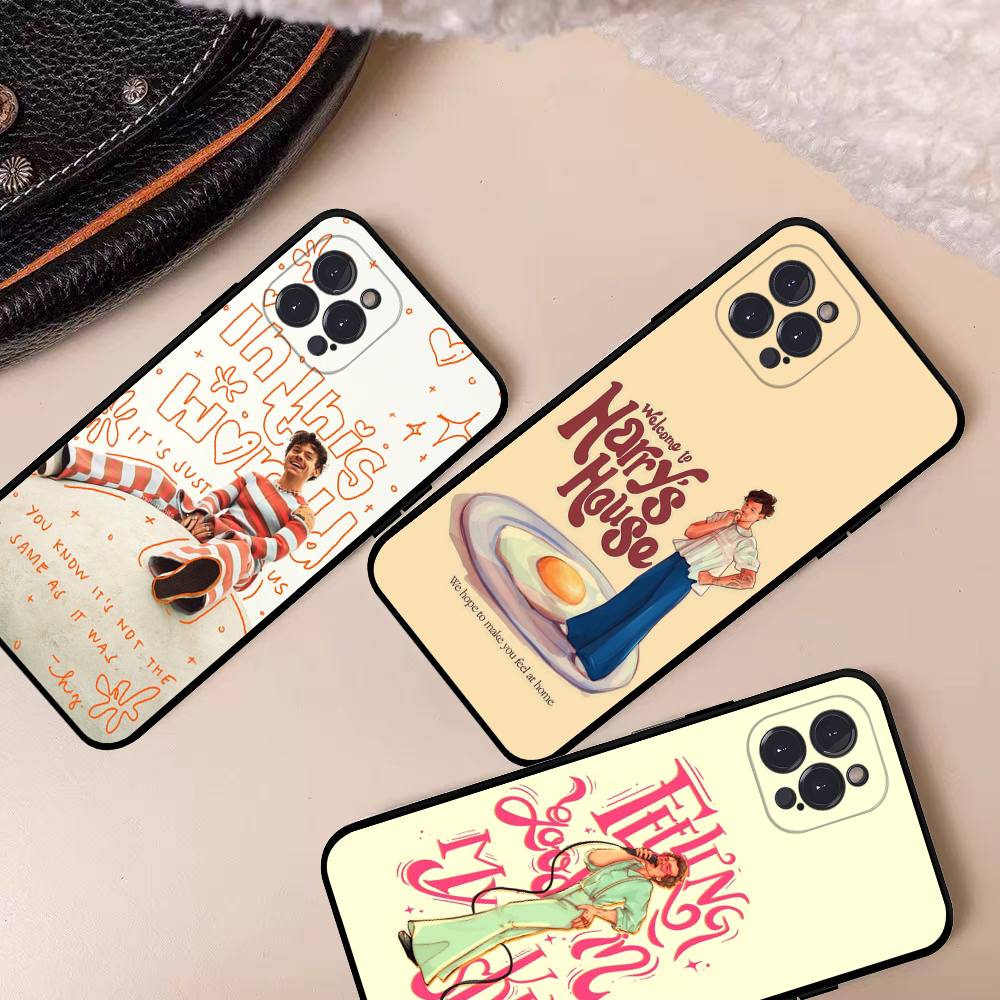 Чехол для телефона Singer S-Styles Love On Tour Harrys для IPhone 17 16 15 14 13 12 11 Pro Max Plus Mini Мягкий Черный Чехол