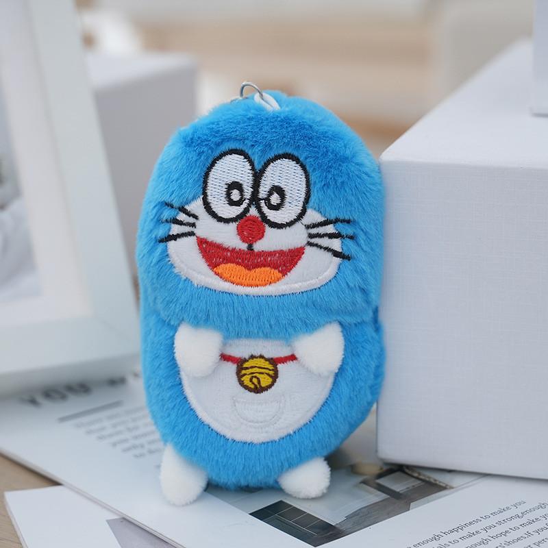 Cute Plush Doraemon Keychain Soft Pp Cotton Whimsical Cartoon Key Accessory