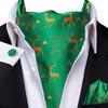 Christmas Mens Red Black Green Cravat Tie Set Silk Ascot Tie Bow Tie Event Set