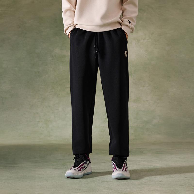 Anta Серия Kyrie Свободные Прямые Удобные Баскетбольные Вязаные Спортивные Длинные Штаны Унисекс Низ Базовый-Черный 172611303-1