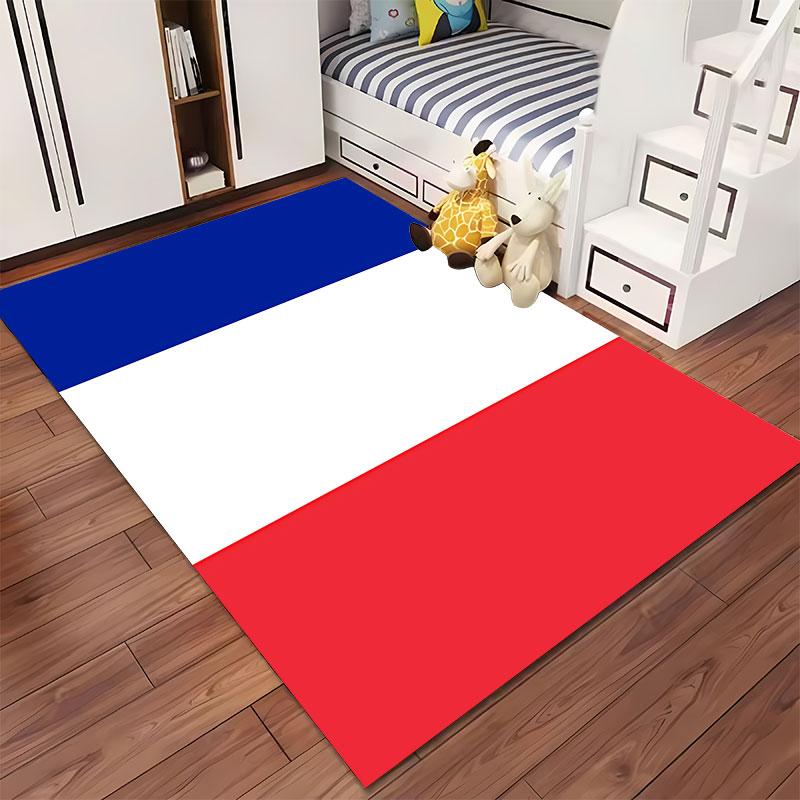 Tricolor Red White Blue Carpet suitable as a non-slip mat for the living room or bedroom sofa