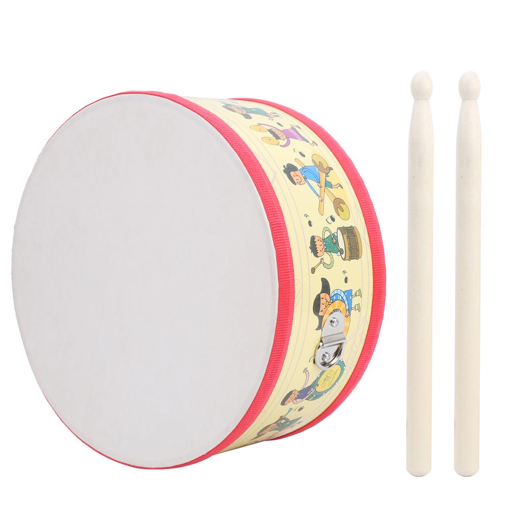 Детский ручной барабан, деревянный двухсторонний музыкальный инструмент с барабанной палочкой