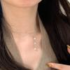 Новая в сверкающей изысканной микроинкрустированной круглой драгоценной камневой кисточкой цепочка-ожерелье серебро 925 минималистичная цепочка-ожерелье ювелирное изделие для вечеринки