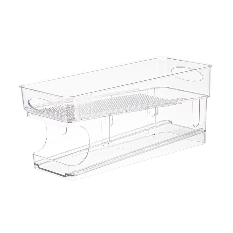 Dual-Layer Beverage Can Storage Rack for Refrigerator - Food-Grade, Automatic Filling