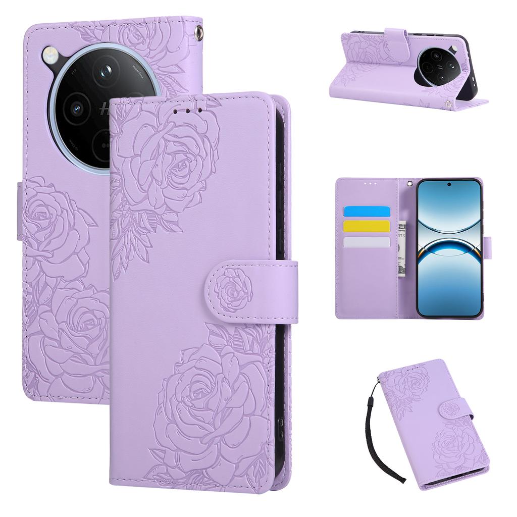 Чехол для Oppo Find X8 Pro 5G, кошелек из искусственной кожи с розовым цветком, чехол для телефона с 3 отделениями для карт/ремешком на запястье