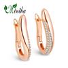 MINTHA Fashion Party Jewelry Cubic Zirconia Luxury Clip Earrings For Women Mother Wife Girlfriend Birthday Gift