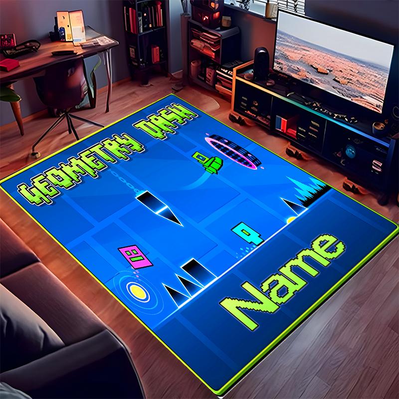 Custom personalization Geometry Dash Print Area Rug - Soft, Washable Non-Slip Indoor Mat,Living Room,Home&Office Decorative Rug