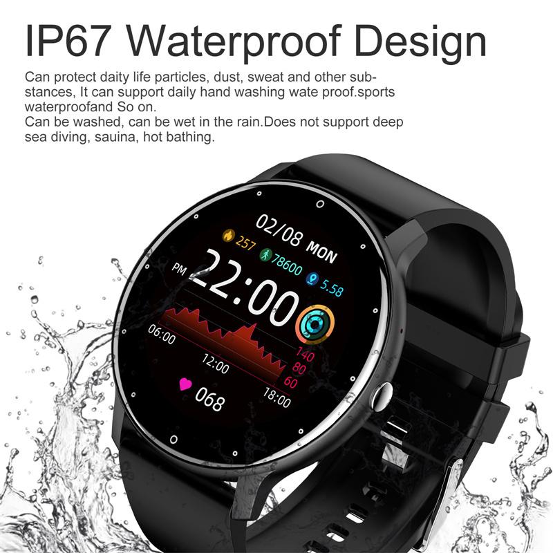 Smart Watch Women Man Full Touch Screen Sports Fitness Watch IP67 Waterproof Bluetooth Watches For Ladies
