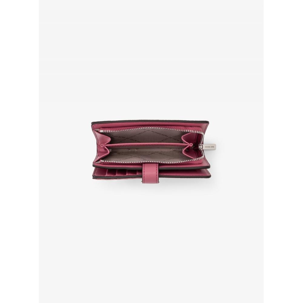 Michael Kors Кошелек Greenwich с молнией по периметру, средний, сsignature-принтом MK, 35f5sgrf6v653, цвет Rosewood