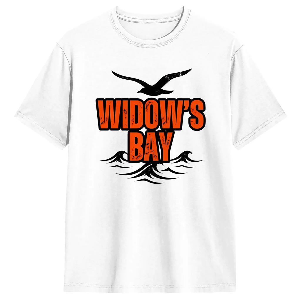 Летние футболки с принтом 'Widows Bay 2026 Cursed Island' для мужчин, с круглым вырезом, из чистого хлопка, с коротким рукавом