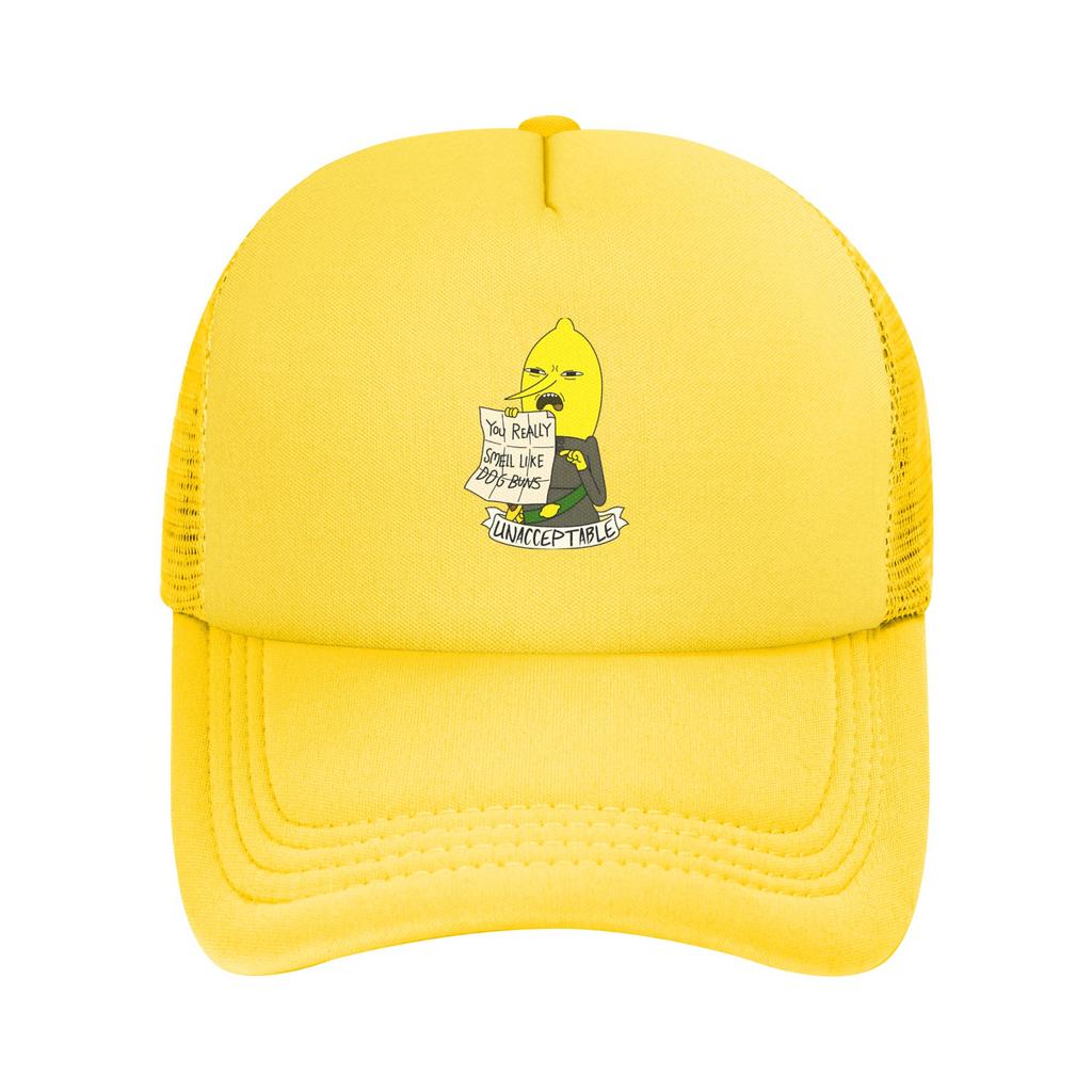 Unisex Lemongrab Cartoon Lemon Trucker Caps Mesh Baseball Caps Snapback Caps Hat Sun Hat Adjustable Sun Caps Washable
