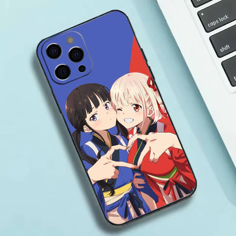 Чехол для телефона Lycoris Recoil Chisato для iPhone 17, 16, 15, 14, 13, 12, 11 X XR Plus, Другие Мягкий черный чехол
